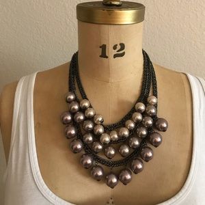 Adjustable Ombré Three Strand Statement Necklace